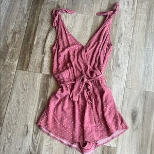 Abercrombie & Fitch Dusty Rose Polka Dot Romper